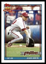 1991 Topps John Kruk Philadelphia Phillies #689