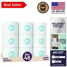 Ultra Soft Bamboo Toilet Paper - 24 Rolls, 3 Ply, Perfect for Home  Travel
