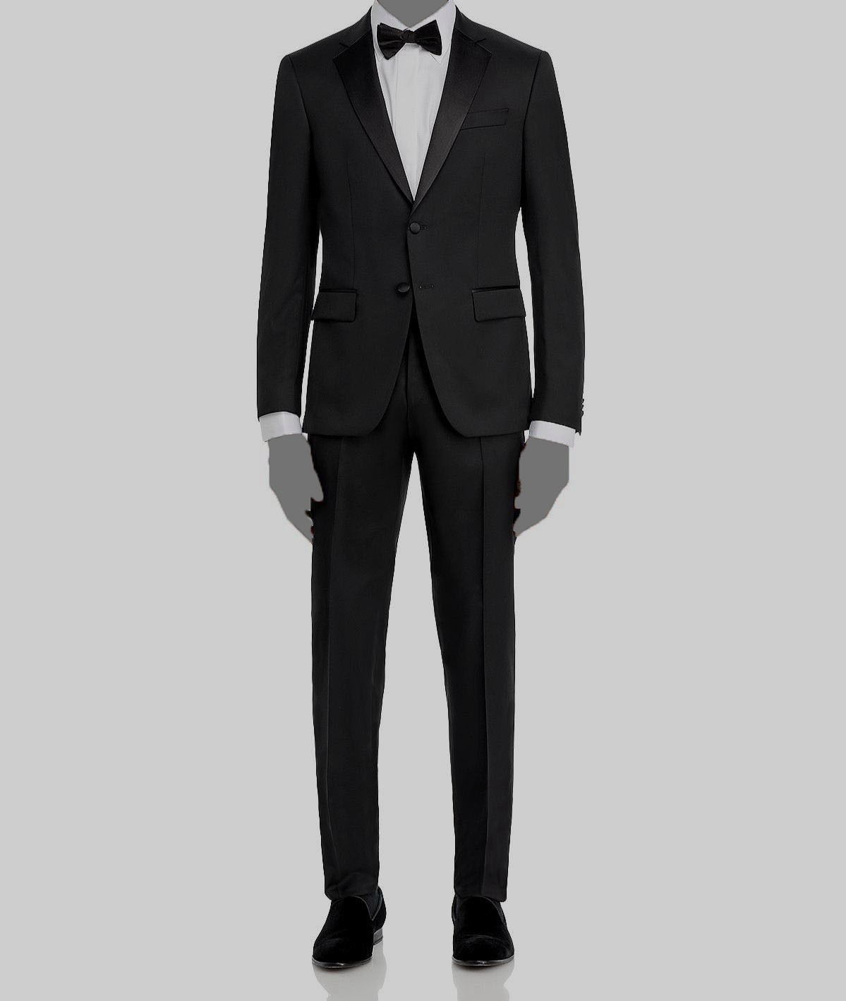 Hugo Boss Men's Black H-Huge Slim-Fit 2-Piece Tuxedo Jacket Pants Suit Size 36R
