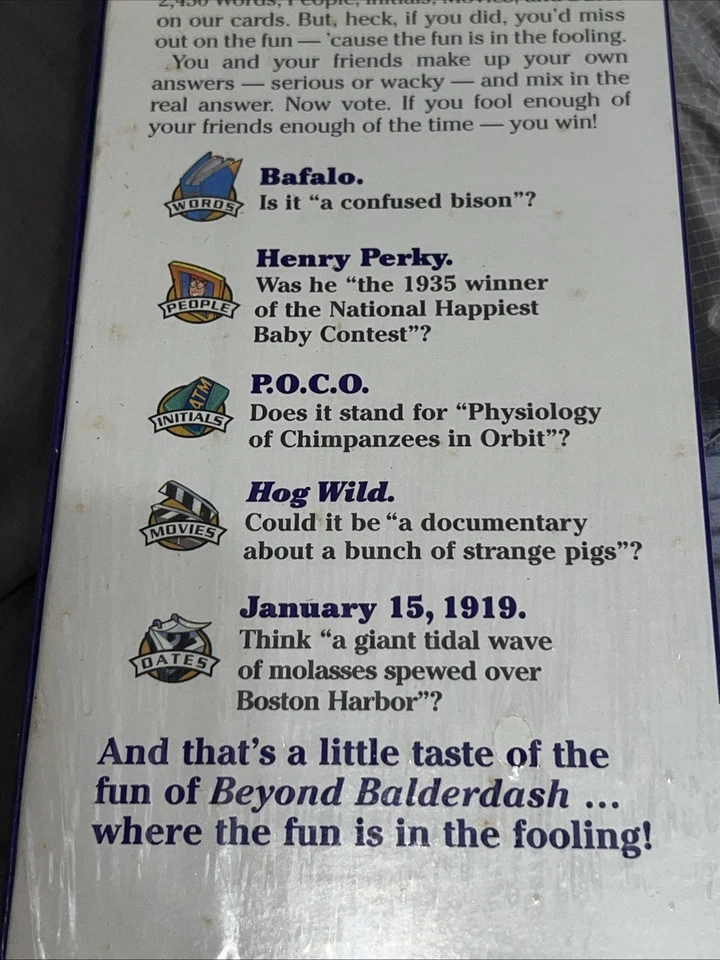 1997 Parker Brothers Beyond Balderdash The Classic Bluffing Board Game SEALED - Image 3 of 4