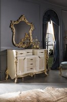 Schlafzimmer Set Beige Kommode Elegantes Spiegel Modern Luxus Design Neu 2Tlg.