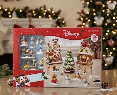 Disney Mickey Mouse and Friends Holiday Village 13 Piece Christmas Set BRAND NEW