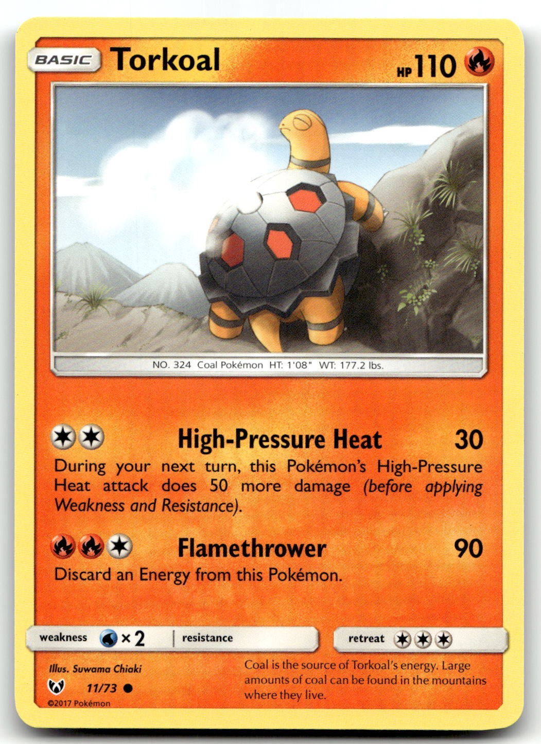 Torkoal 11/73 Shining Legends Common Unlimited Pokemon TCG NM