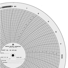 GRAPHIC CONTROLS MC  MP-100 Circular Paper Chart, 24 hr, 100 pkg 21EK49