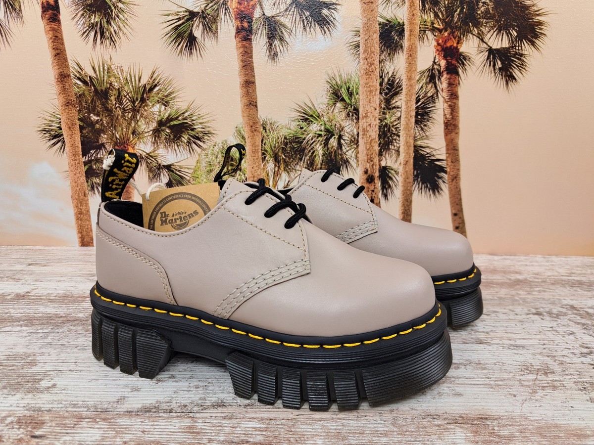 Dr. Martens Audrick 3-Eye Nappa Leather Platform Shoes Women's