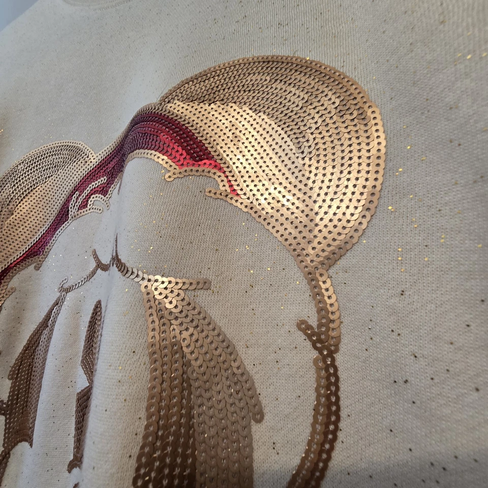 Camiseta Disney World Spirit Holiday 2022 Santa Mickey feminina GG lantejoulas de Natal - Imagem 4 de 4