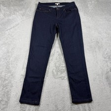 Eileen Fisher Jeans Womens 4 Blue Dark Wash Slim Straight Organic Stretch Denim