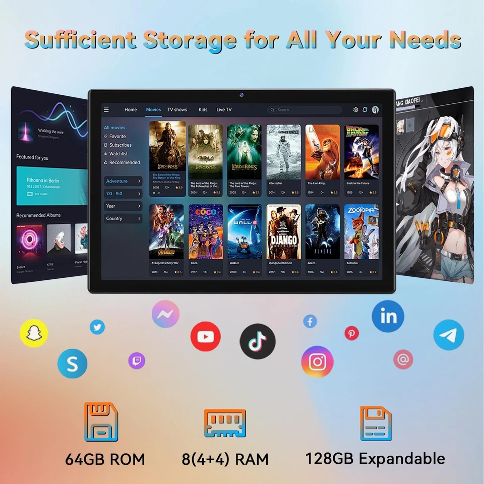 10.1 Inch Android 14 Tablet 2025 Latest Octa-Core Tablets, 64GB ROM+8(4+4)GB ... - Image 3 of 4