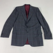 Brioni Blazer Mens 38R Gray Wool Plaid Roman Style Sport Coat Two Button Italy