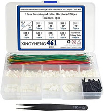 160Pcs SH 1Mm Connecting Plug Kit with 200Pcs 15Cm Pre-Crimped Cable Wire 2/3/4/
