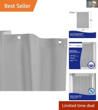 Eco-Friendly Waterproof PEVA Shower Liner with Rust-Resistant Grommets - Gray