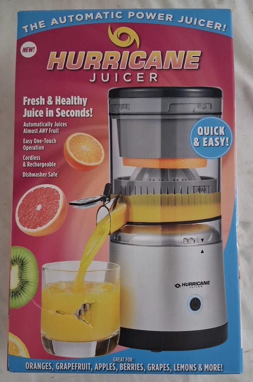 Hurricane Juicer, Cordless Rechargeable Juicer Machine, 500RPM Spin Mini NIB