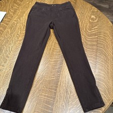 Belle by Kim Gravel Women's 8 Cotton/Spandex Pull On Pants Brown Denim Stretch