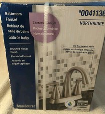 Aquasource Northridge Bathroom Faucet Brushed Nickel Finish 0041136 Centerset