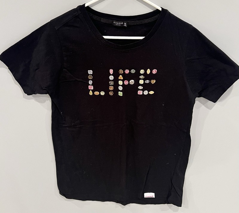 Men’s Diamond Supply Co- Life Black Tshirt Size Medium. New Without Tags