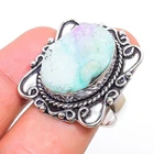 Hemeimorphite Druzy 925 Sterling Silver Gemstone Ethnic Jewelry Ring 8" NS 19763