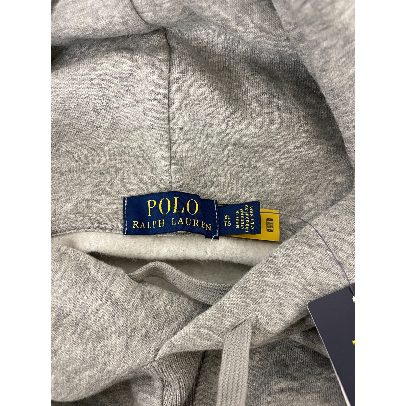 Polo Ralph Lauren Big Pony felpa con cappuccio uomo XL grigio erica coulisse nuova con etichette
