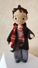 Handmade Crochet Harry Potter Doll - 13.4" Collectible Toy, Removable Clothes