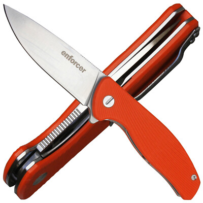 Enforcer Taschenmesser ''Gambino orange'' G10 Schalen, Flipper Gürtelclip