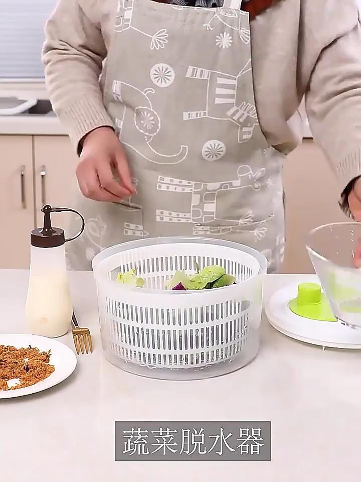 Salad Spinner Vegetables Leaf Lettuce Dryer Drainer Fruit Wash Clean Basket NEW,-image