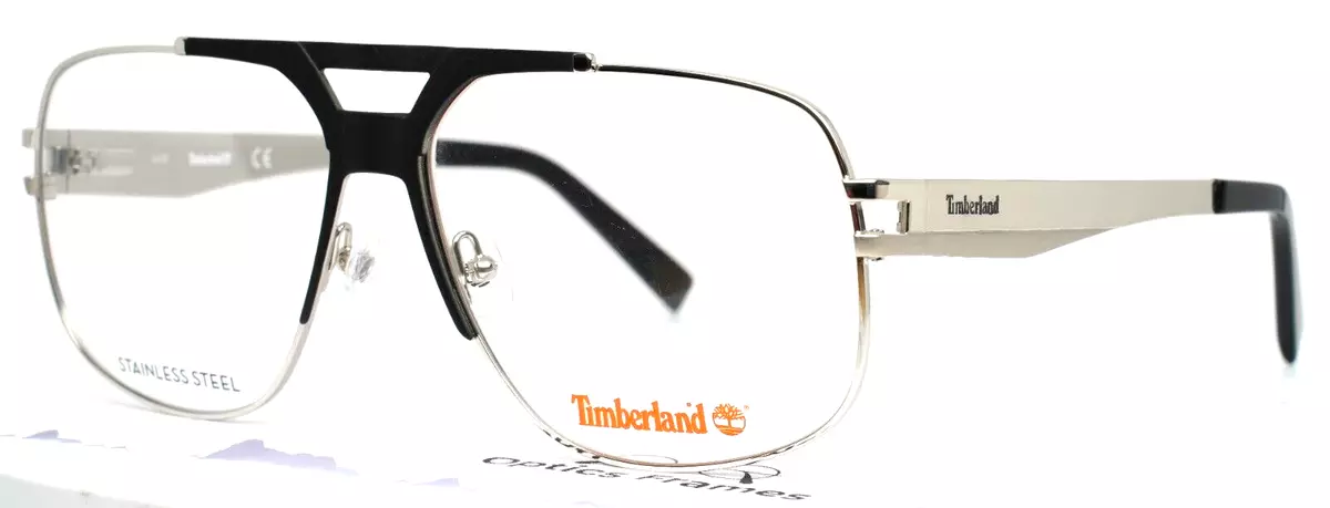 TIMBERLAND TB1701 010 Shiny Light Nickeltin Mens Aviator Eyeglasses 62 15 150