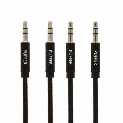 1 m Stark Geflochten Stereo Audio Hilfsleitung 3,5 mm Buchse Stecker AUX-Kabel 2er-Pack