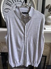  1480 KITON men's 14 micron wool sweater vest mock neck gray - EU 56 XXL 2XL