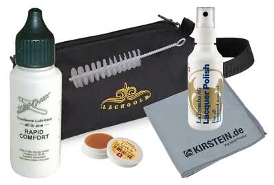 Lechgold Posaune Pflege Set Zubehör Lack Politur Zug Öl Fett Tuch Tasche
