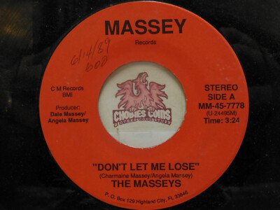 Rare! The Masseys - Don't Let Me Loose / Same, 45 RPM G+ (19G)