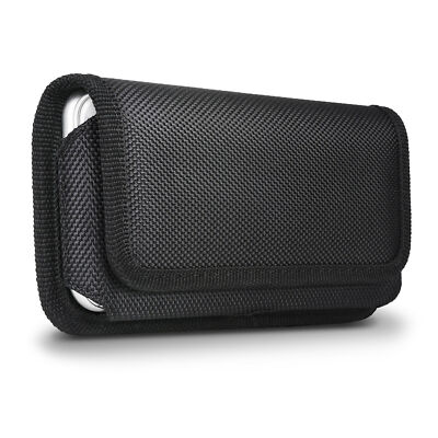 Cell Phone Pouch Case Horizontal Belt Clip Holster For iPhone 12/12 Pro Nylon