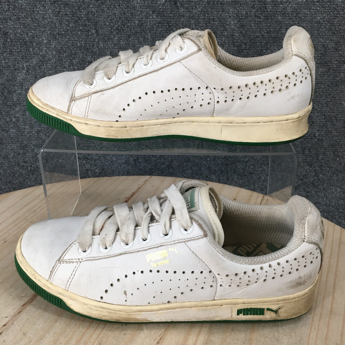 Puma Shoes Youth Tennis Low Top Sneakers White Faux Leather Lace Up  Casual