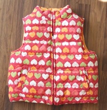 Girls GYMBOREE - Reversible HEART Pink Print Sleeveless Vest Coat Jacket XS 3 4