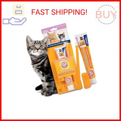 Arm & Hammer for Pets Complete Care Cat & Kitten Dental Kit | Includes 2.5 oz Tu