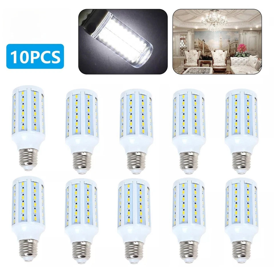 6/10PCS E26 E27 LED Corn Light Bulb 12W 110V Workshop Garage Lamp 6500K Daylight - Image 2 of 4