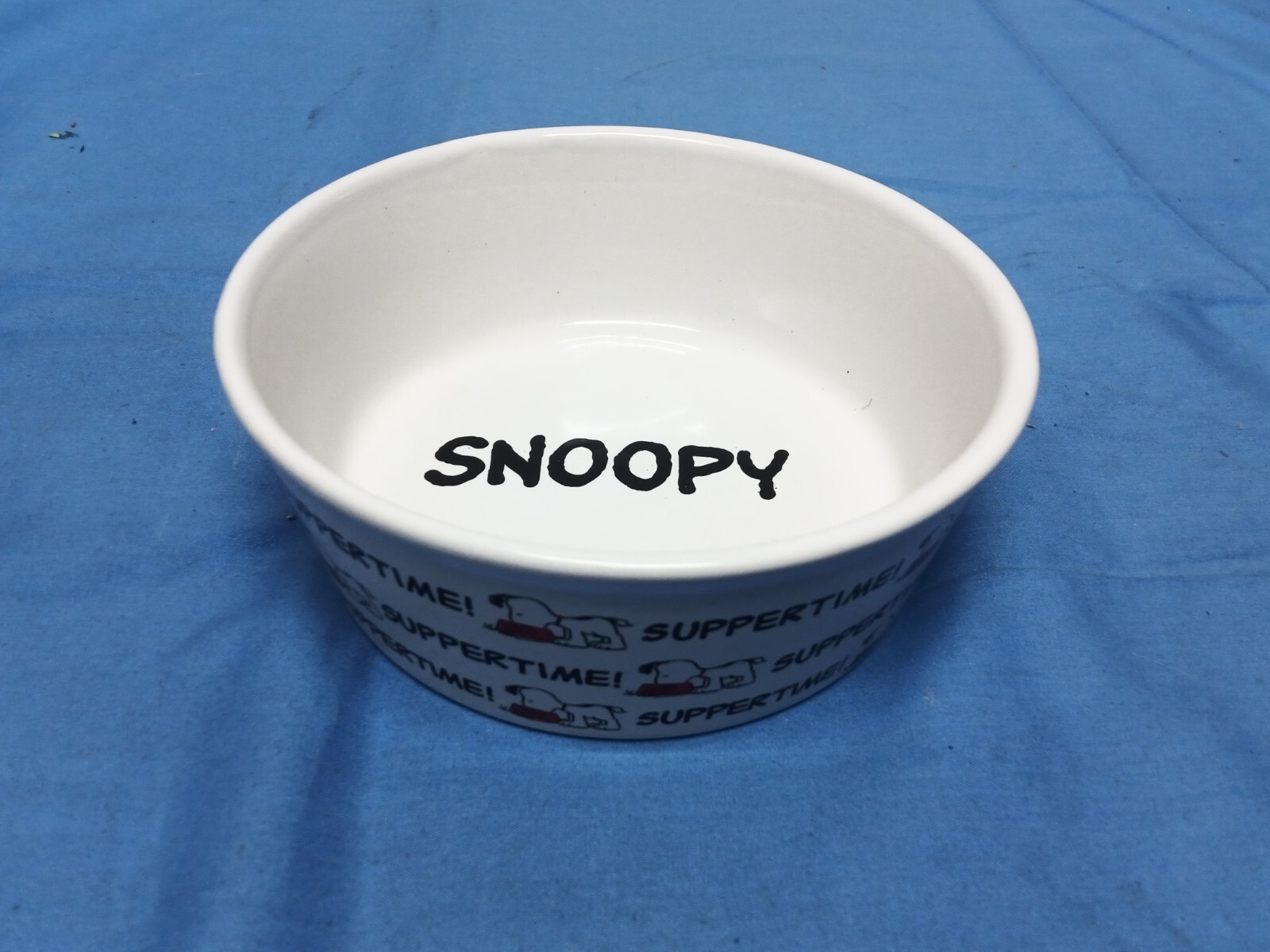 Peanuts Snoopy Suppertime Ceramic Dog Food Bowl Water Dish Gibson Overseas INC