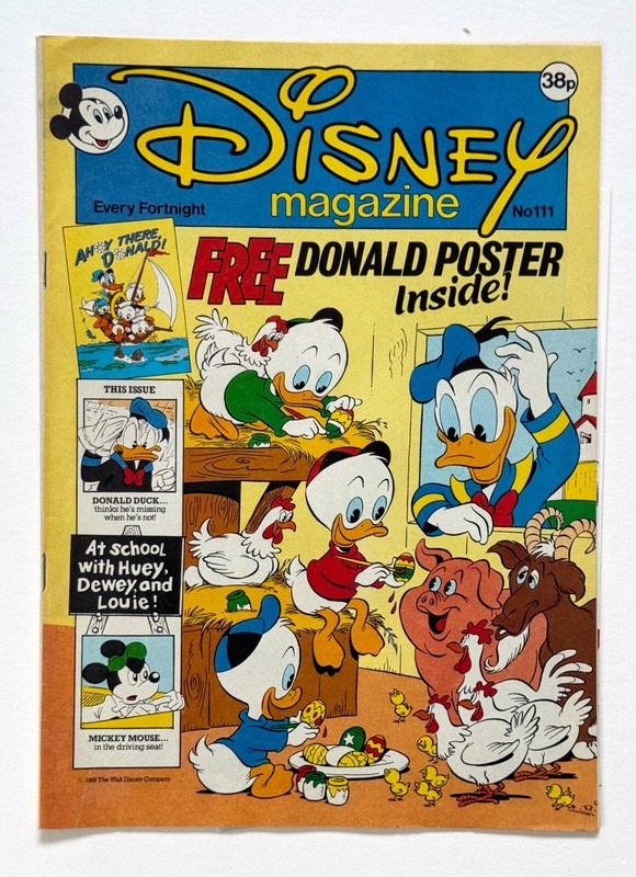Disney Magazine No 111 - 1988 - With Donald Duck Poster - Near Mint Condition