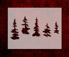 Pine trees various forest 8.5" x 11" Stencil FAST FREE SHIPPING (720)