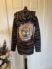 Henley's Premium Size 8/10 Rare Hooded Tiger Striped Jacket With Sequinned Back