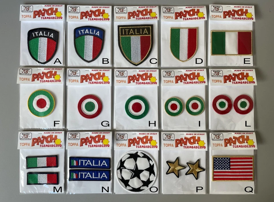 PATCH SCUDETTO ITALIA , COCCARDA TRICOLORE , BANDIERE ITALIA, TERMOADESIVE