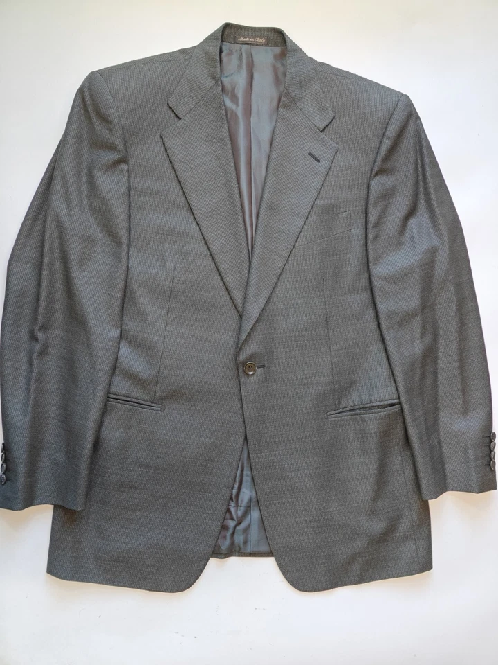 🇮🇹 Blazer Abrigo Deportivo Pal Zileri Para Hombres 40R Rayas Carbón Hecho en Italia Foto 3 de 4