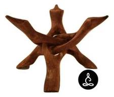 8 inch Wood Cobra Tripod Stand for display of Abalone Shell, Crystal, Geode