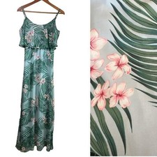 Show Me Your Mumu Maxi Dress Sz S Palm Floral Print Tropical Vacation