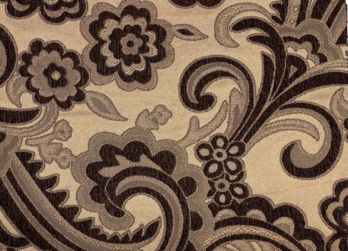 Upholstery Fabric Cut Velvet Floral Pattern 56"W Color Brown Free Ship/Returns - Picture 1 of 7