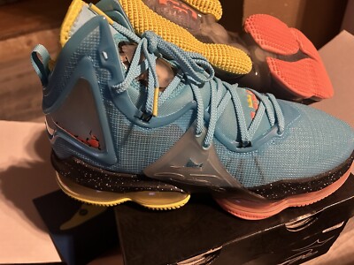 Nike LeBron 19 Christmas Polarized Blue Crimson Bliss Size