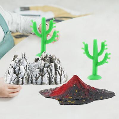 mini Volcanic Eruption Model Scene Decoration Playset for Decorative Children