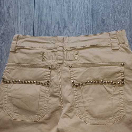 WOMENS MOS MOSH LIGHT TAN CHERYL 3/4 CARGO TROUSERS PANTS STUDDED STRETCH SIZE26 - Picture 7 of 11