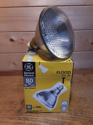 GE Lighting 80 W E27 Fluter Par 38 weiß Watt-Miser Glühbirne brandneu siehe Bilder 2 links