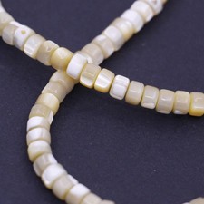 4mm Natural Heishi Shell Mother of Pearl Beads Spacer Beads 15" long strand