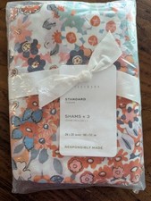 POTTERY BARN Set of 3 Amelia Floral Percale Shams-Std-NWT