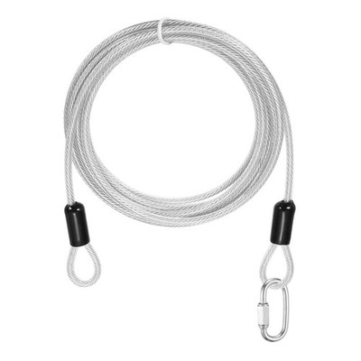 1Set 5/32'' Dia 8.2ft Security Steel Cable with Loops Clear + Quick Links